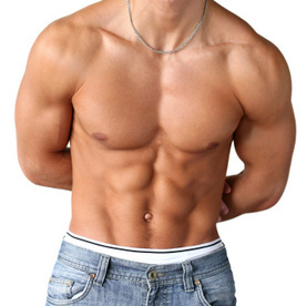 Image of a fitness client with well-defined muscles.